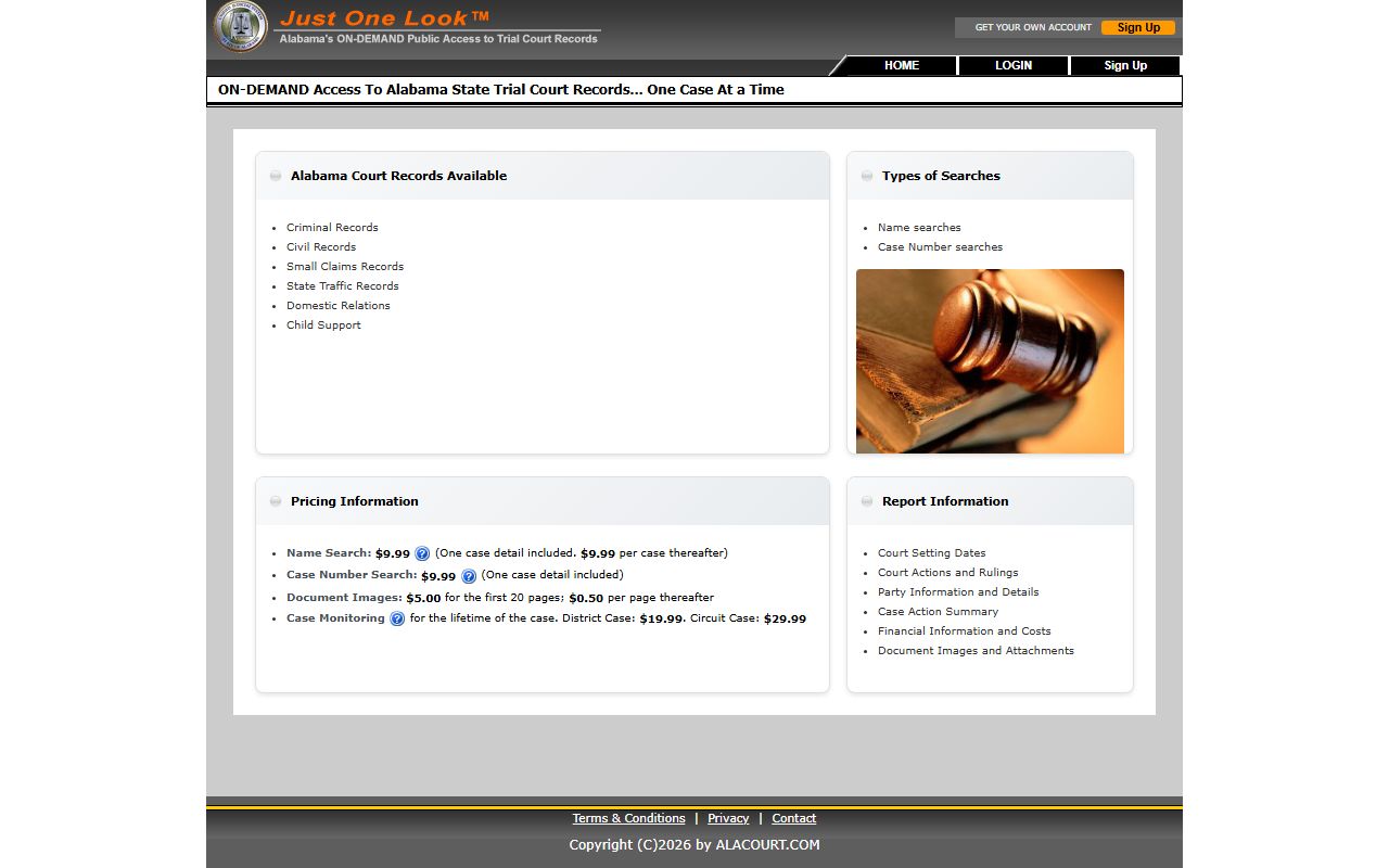 Alacourt portal for Henry County arrest records and court charges