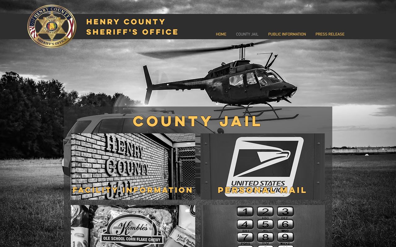 Henry County Jail inmate population service page